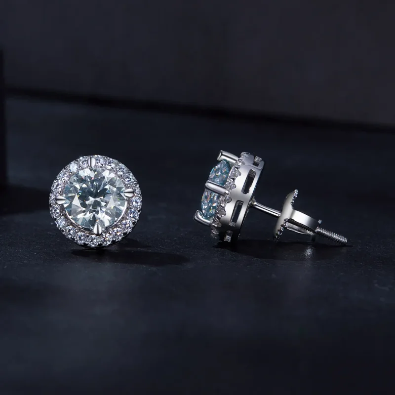 (imagine pentru) Studs-uri Pandora Style cu Moissanite de 1 ct (Două certificate) - MSE039 - Vizualizare 4