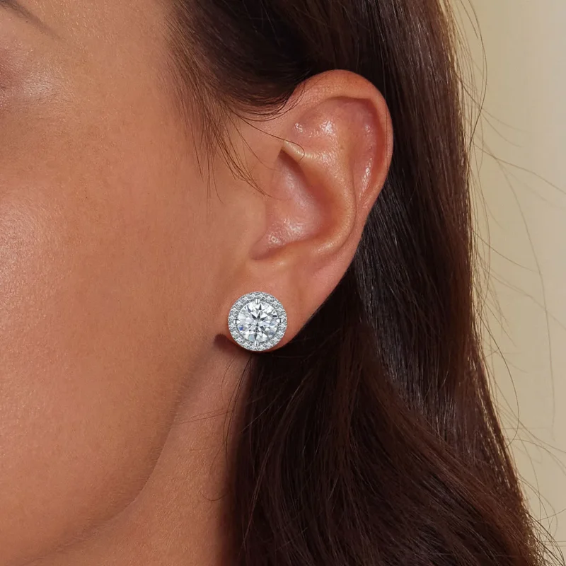 (imagine pentru) Studs-uri Pandora Style cu Moissanite de 1 ct (Două certificate) - MSE039 - Vizualizare 5