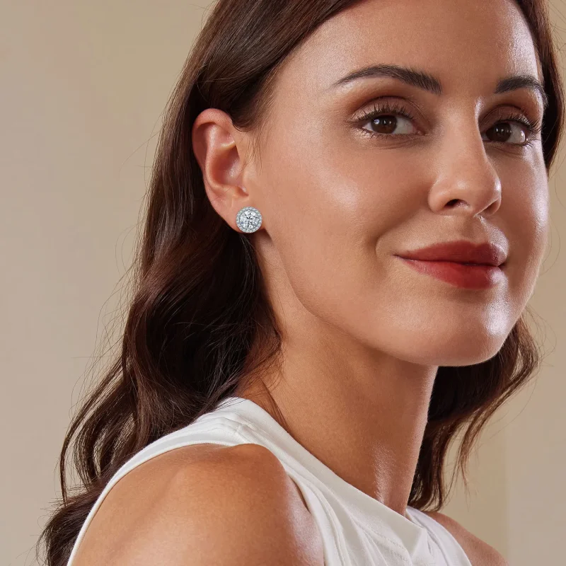 (imagine pentru) Studs-uri Pandora Style cu Moissanite de 1 ct (Două certificate) - MSE039 - Vizualizare 6