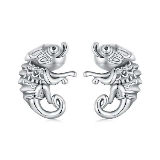 (imagine pentru) Studs-uri pentru urechi în stil Pandora cu șopârlă cameleonică - SCE1661