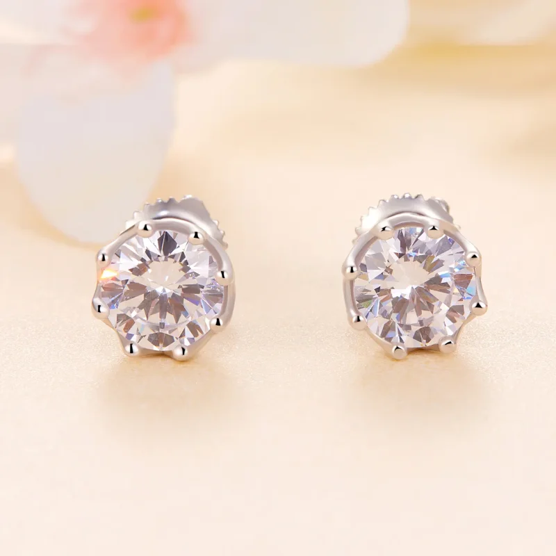 (imagine pentru) Studsuri exquisite Moissanite în stil Pandora (Două certificate) - MSE016-L - Vizualizare 2