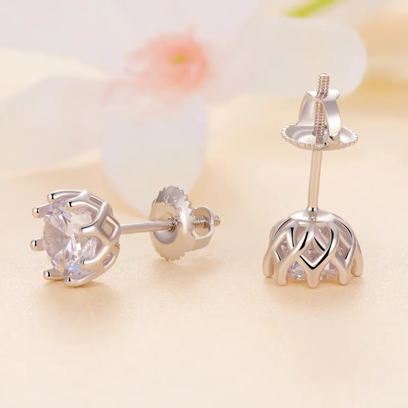 (imagine pentru) Studsuri exquisite Moissanite în stil Pandora (Două certificate) - MSE016-L - Vizualizare 3