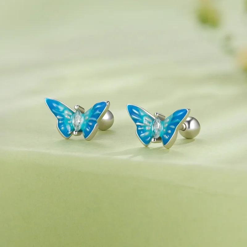 (imagine pentru) Studsuri exquisite în stil Pandora cu fluturi - SCE1571 - Vizualizare 2