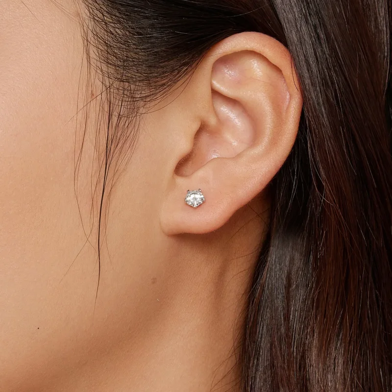 (imagine pentru) Studuri de tip Pandora cu Moissanite de 0,5Ct - MSE024-S - Vizualizare 3
