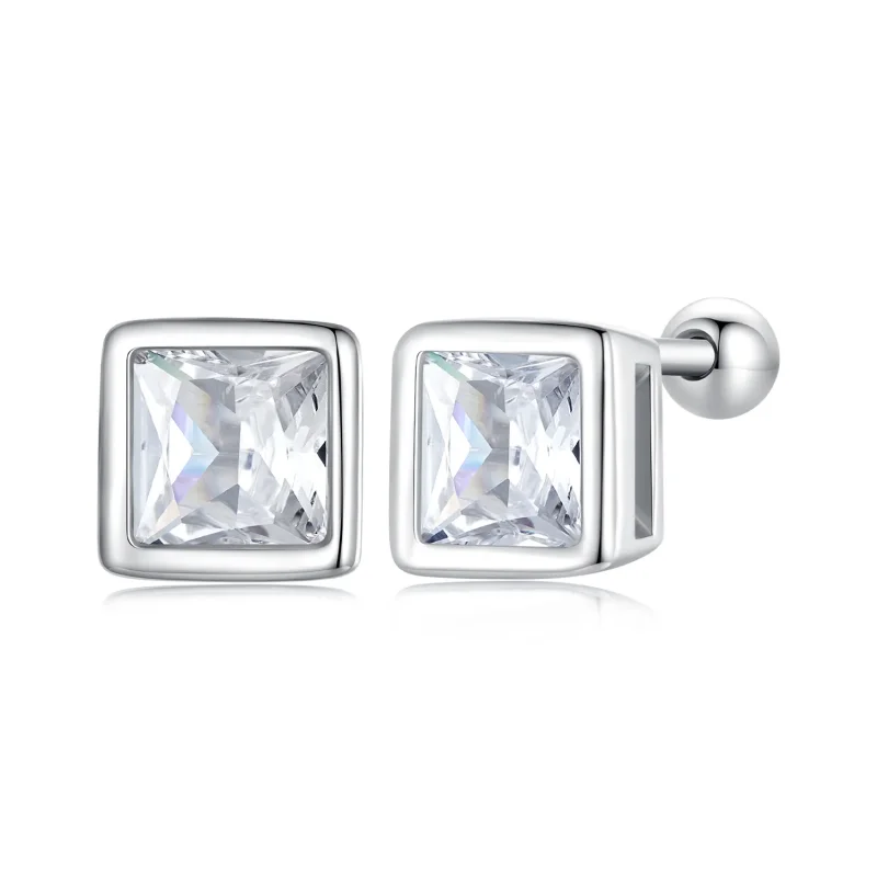 (imagine pentru) Studuri de tip Pandora cu zirconiu în stil de prințesă - BSE885-L