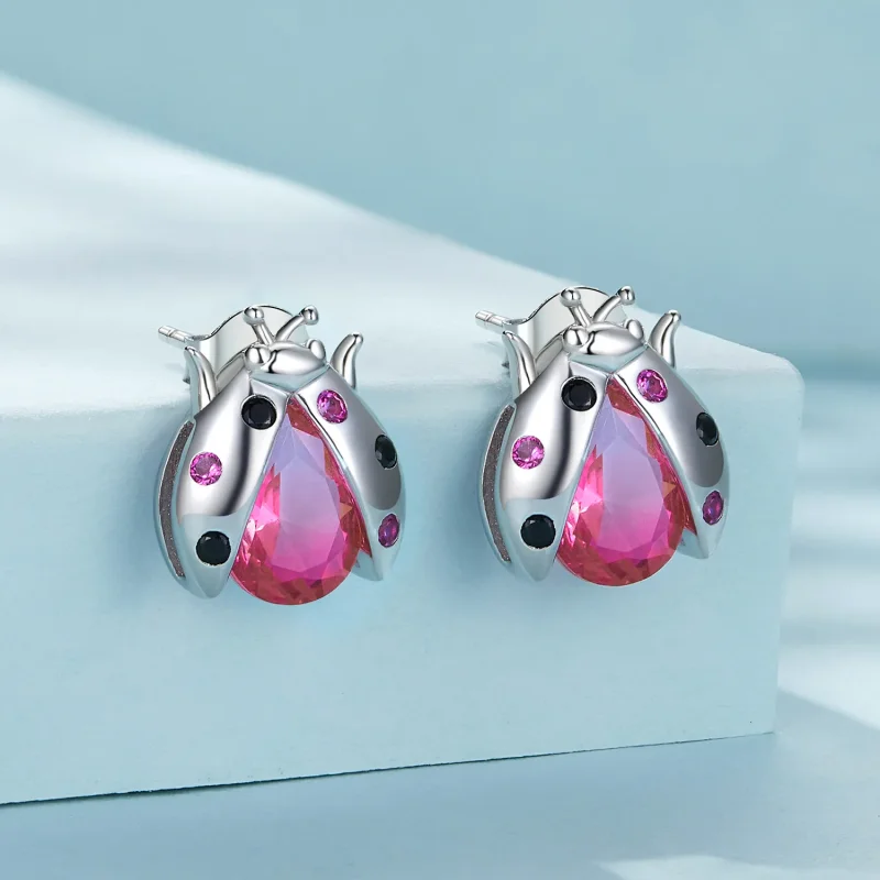 (imagine pentru) Studuri Pandora în stilul Ladybug - SCE1634 - Vizualizare 2