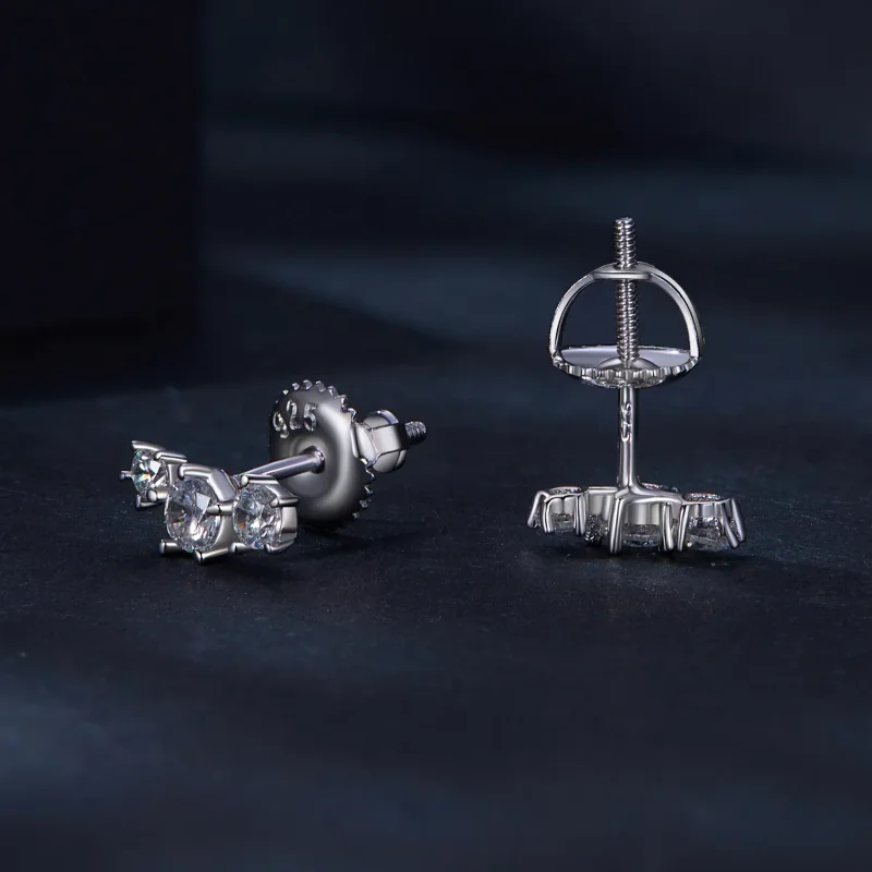 (imagine pentru) Studuri pentru cercei în stil Pandora cu Moissanite (Un certificat) - MSE034 - Vizualizare 4