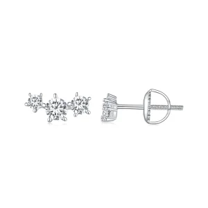 (imagine pentru) Studuri pentru cercei în stil Pandora cu Moissanite (Un certificat) - MSE034