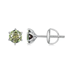 (imagine pentru) Studuri pentru cercei în stilul Pandora cu smarald moissanite - MSE025-SGN