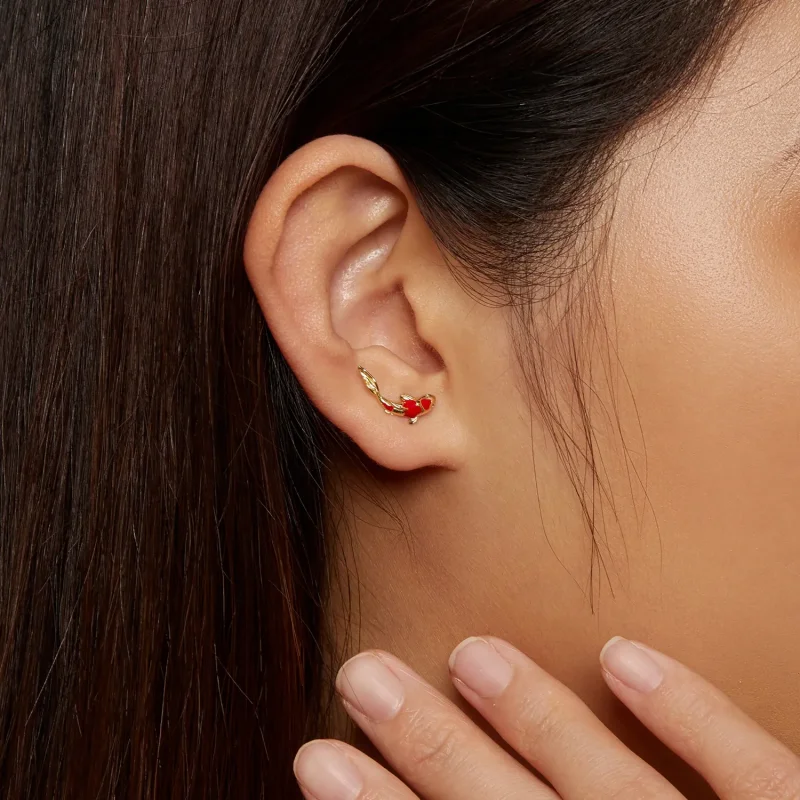 (imagine pentru) Studurile de argint cu modelul Pandora Koi aurit - SCE812-B - Vizualizare 7