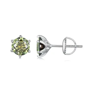 (imagine pentru) Studurile de cercei de tip Pandora cu emerald moissanite - MSE025-LGN