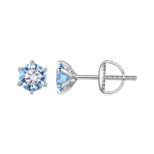 (imagine pentru) Studurile de cercei Pandora Style Aquamarine Moissanite - MSE025-SLB