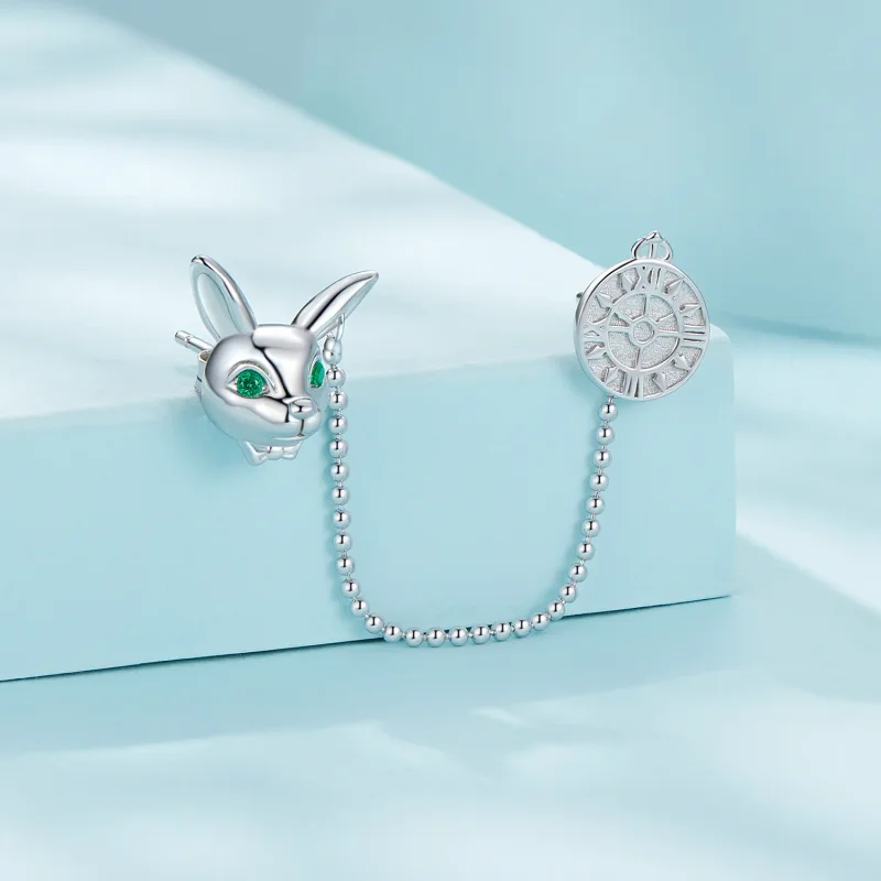 (imagine pentru) Studurile Pandora Style White Rabbit Clock - SCE1617 - Vizualizare 2