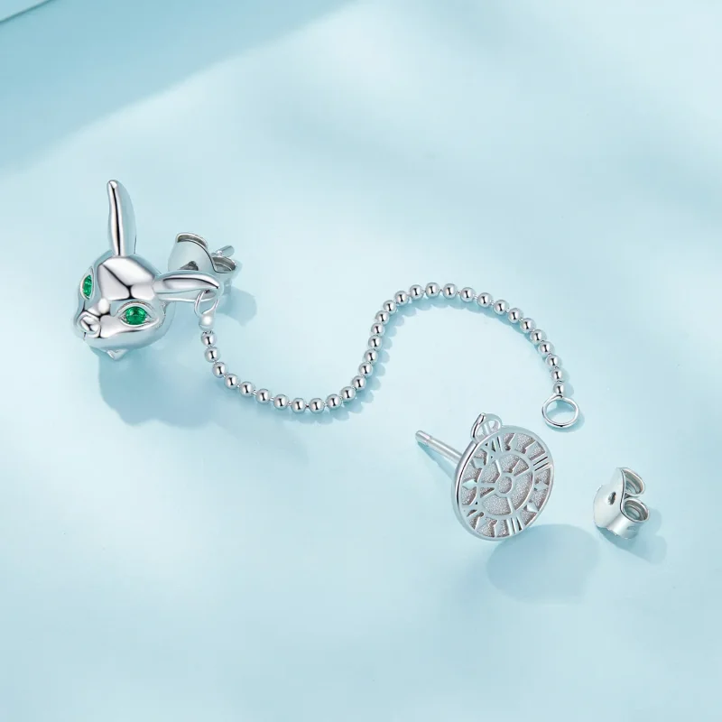 (imagine pentru) Studurile Pandora Style White Rabbit Clock - SCE1617 - Vizualizare 4