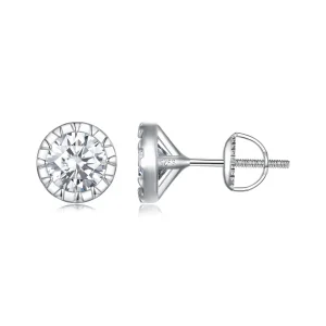 (imagine pentru) Studurile pentru urechi în stilul Pandora cu Moissanite de 1 ct - MSE027
