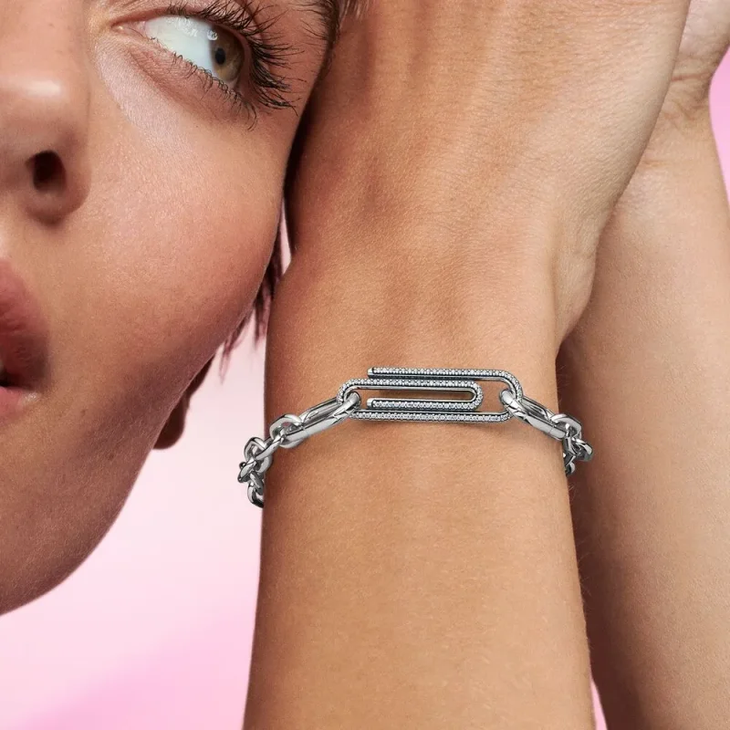 (imagine pentru) Pandora ME Pavé Paperclip Styling Link - 792297C01 - Vizualizare 5