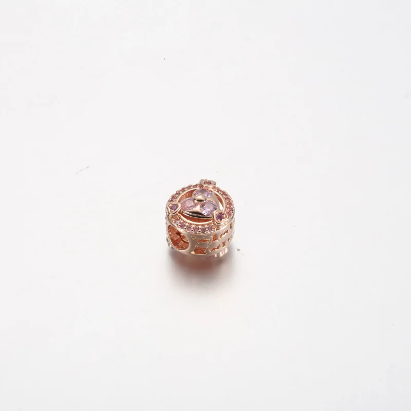 (imagine pentru) Dezvăluie dragostea ta Sparkling Hearts Button Talismane - 780796C02 - Vizualizare 3