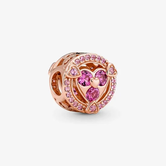 (imagine pentru) Dezvăluie dragostea ta Sparkling Hearts Button Talismane - 780796C02