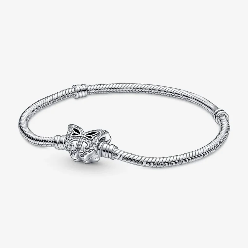 (imagine pentru) Brățară Pandora Moments de tip lanț clasic cu închizătoare sub formă de fluture - 590782C01