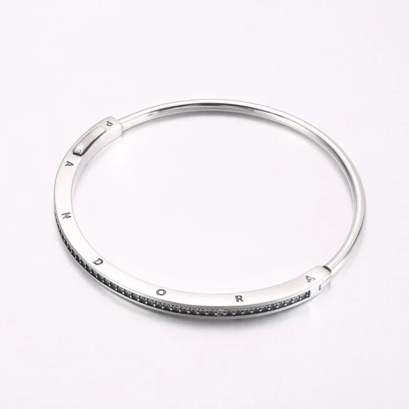 (imagine pentru) Brățară fixă pavé I-D Pandora Signature - 592313C01 - Vizualizare 2