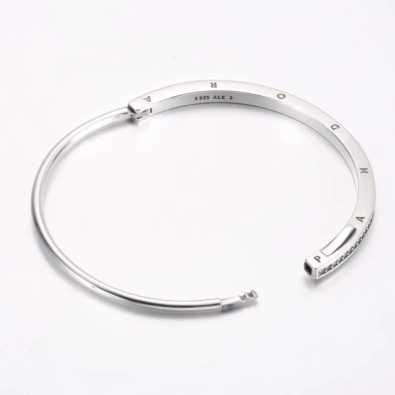 (imagine pentru) Brățară fixă pavé I-D Pandora Signature - 592313C01 - Vizualizare 3
