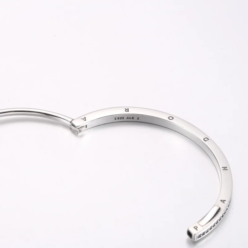 (imagine pentru) Brățară fixă pavé I-D Pandora Signature - 592313C01 - Vizualizare 4