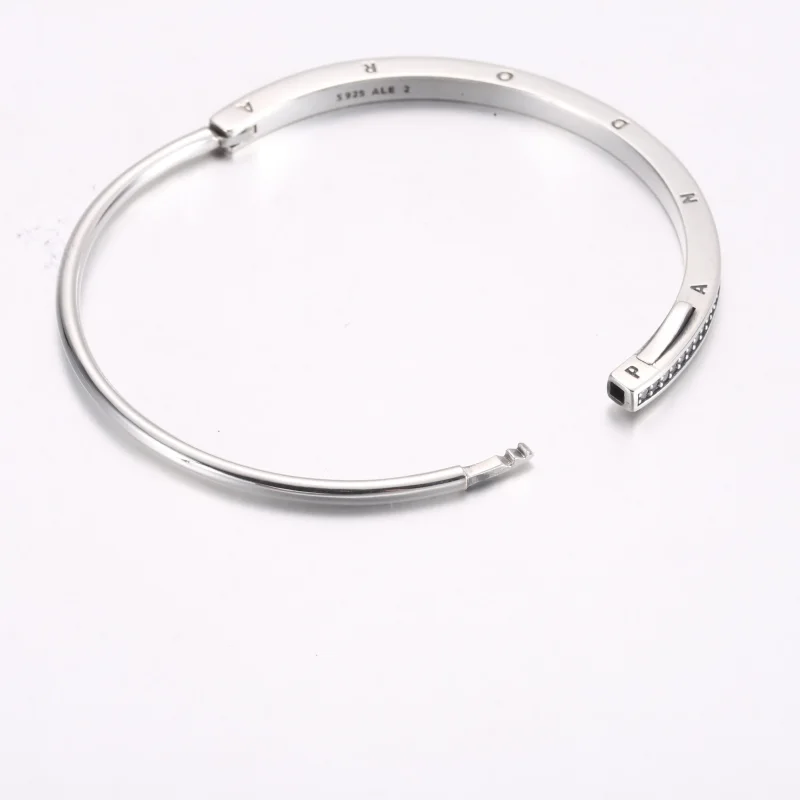 (imagine pentru) Brățară fixă pavé I-D Pandora Signature - 592313C01 - Vizualizare 5