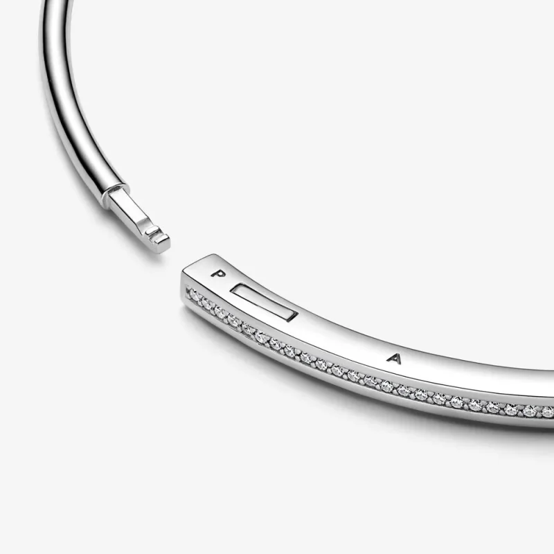 (imagine pentru) Brățară fixă pavé I-D Pandora Signature - 592313C01 - Vizualizare 8