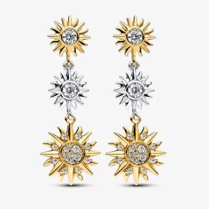 (imagine pentru) Cercei cu picătură placați cu aur de 14k din argint sterlind de soare - 262843C01