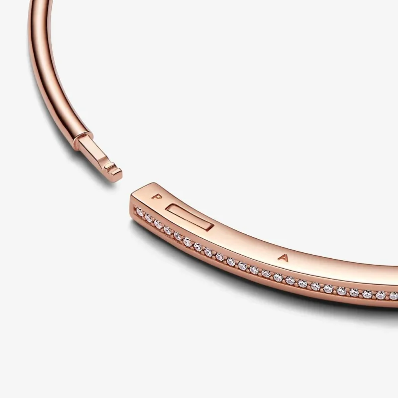 (imagine pentru) Brățară fixă pavé I-D Pandora Signature - 582313C01 - Vizualizare 8