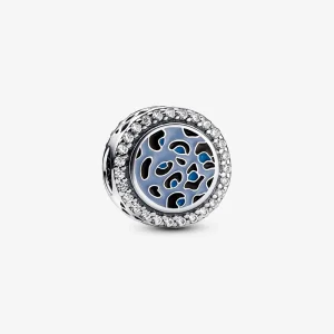 (imagine pentru) Charm din argint sterling cu imprimeu leopard albastru - 792016CZ_E024