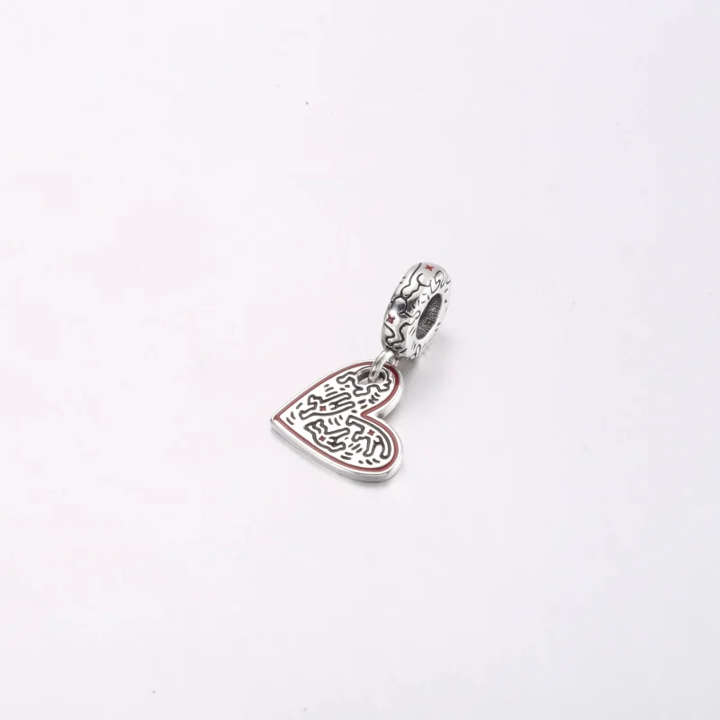 (imagine pentru) Charm Keith Haring™ x Pandora Line Art People Heart Dangle - 792215C01 - Vizualizare 2