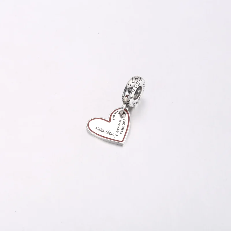 (imagine pentru) Charm Keith Haring™ x Pandora Line Art People Heart Dangle - 792215C01 - Vizualizare 3