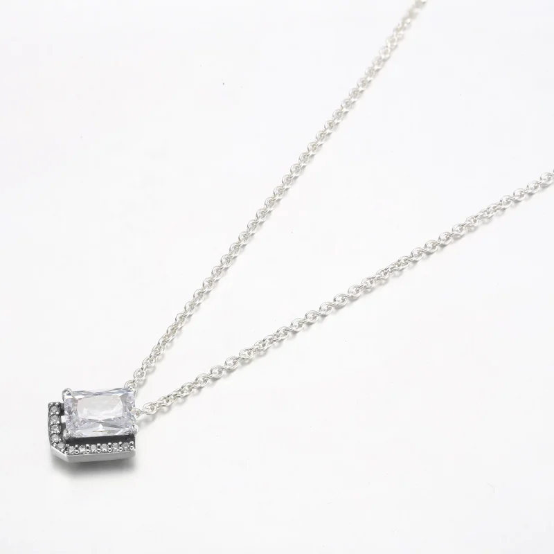 (imagine pentru) Colier dreptunghiular Sparkling Halo Collier - 392388C01 - Vizualizare 2