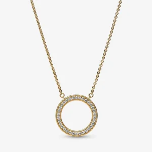 (imagine pentru) Colier Pandora Signature Pavé & Hearts Circle - 362735C01-45