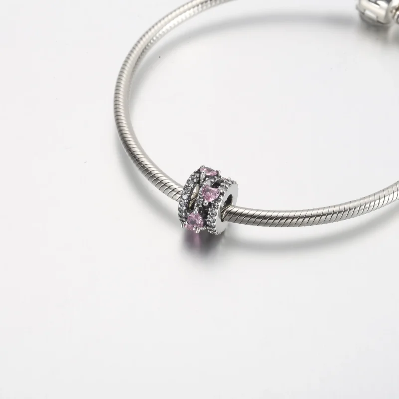 (imagine pentru) Talismane strălucitor de inimi triple Halo - 791161C01 - Vizualizare 5