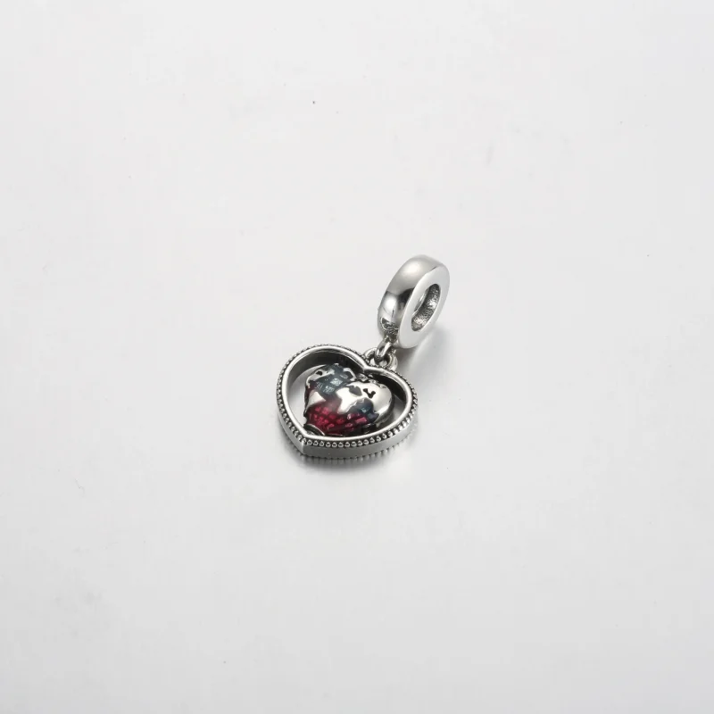 (imagine pentru) Familie Spinning Heart Globe Dangle Charm - 792240C01 - Vizualizare 2