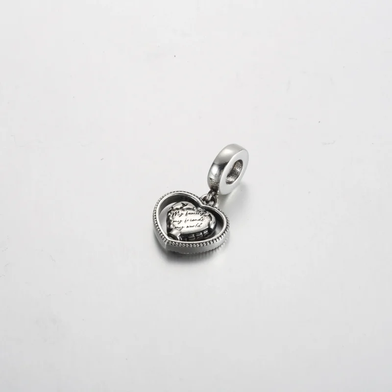 (imagine pentru) Familie Spinning Heart Globe Dangle Charm - 792240C01 - Vizualizare 3