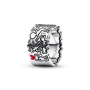 (imagine pentru) Inel lat Keith Haring™ x Pandora Line Art Love & People - 192222C01