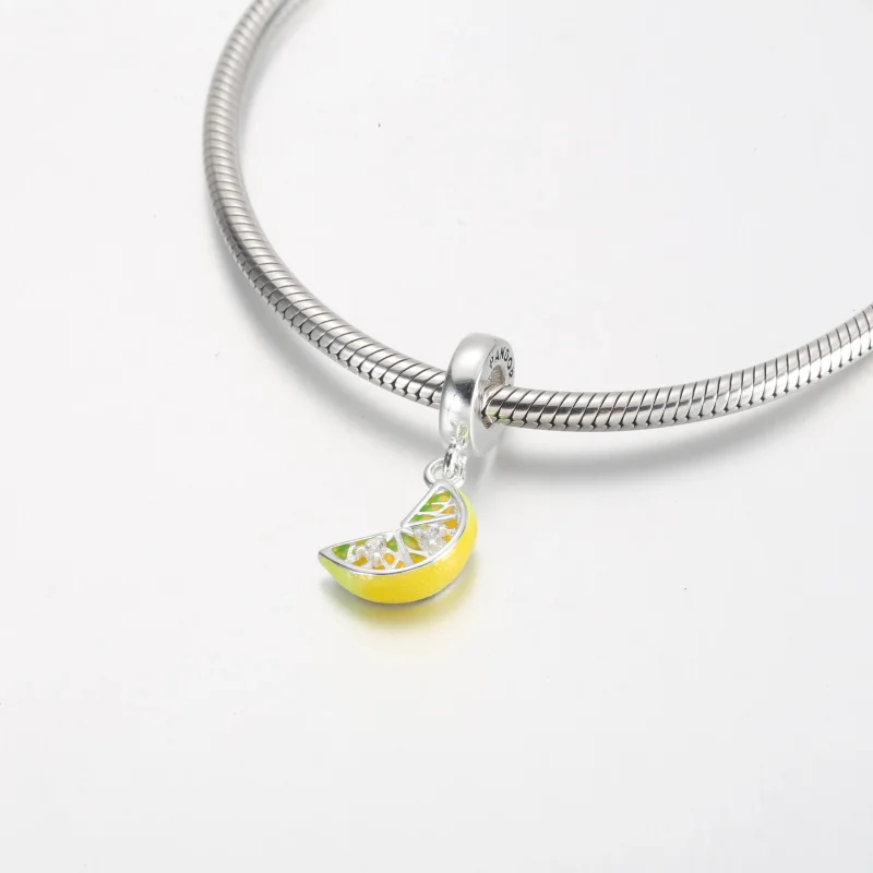 (imagine pentru) Lemon Slice Sparkling Fruit Dangle Charm - 791696C01 - Vizualizare 4