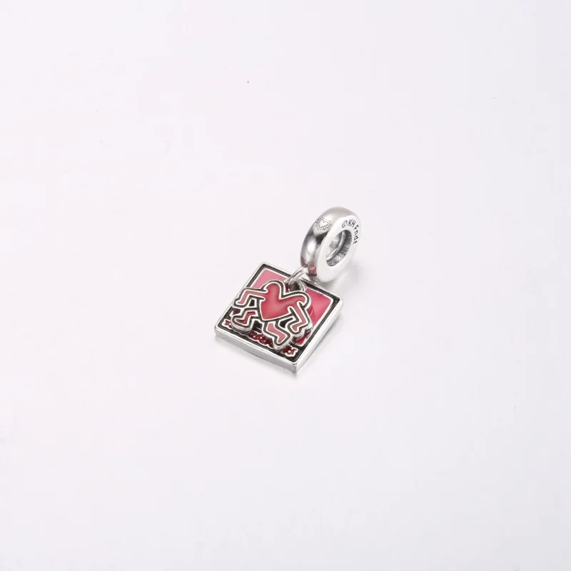 (imagine pentru) Breloc dublu cu inimă plimbătoare Keith Haring™ x Pandora - 792216C01 - Vizualizare 2