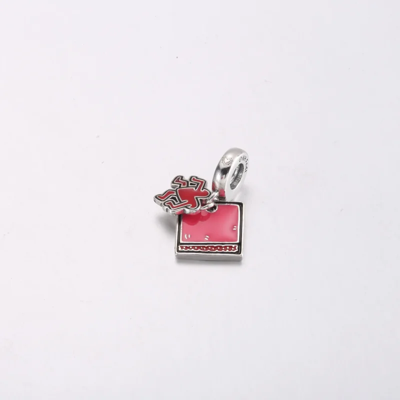 (imagine pentru) Breloc dublu cu inimă plimbătoare Keith Haring™ x Pandora - 792216C01 - Vizualizare 3