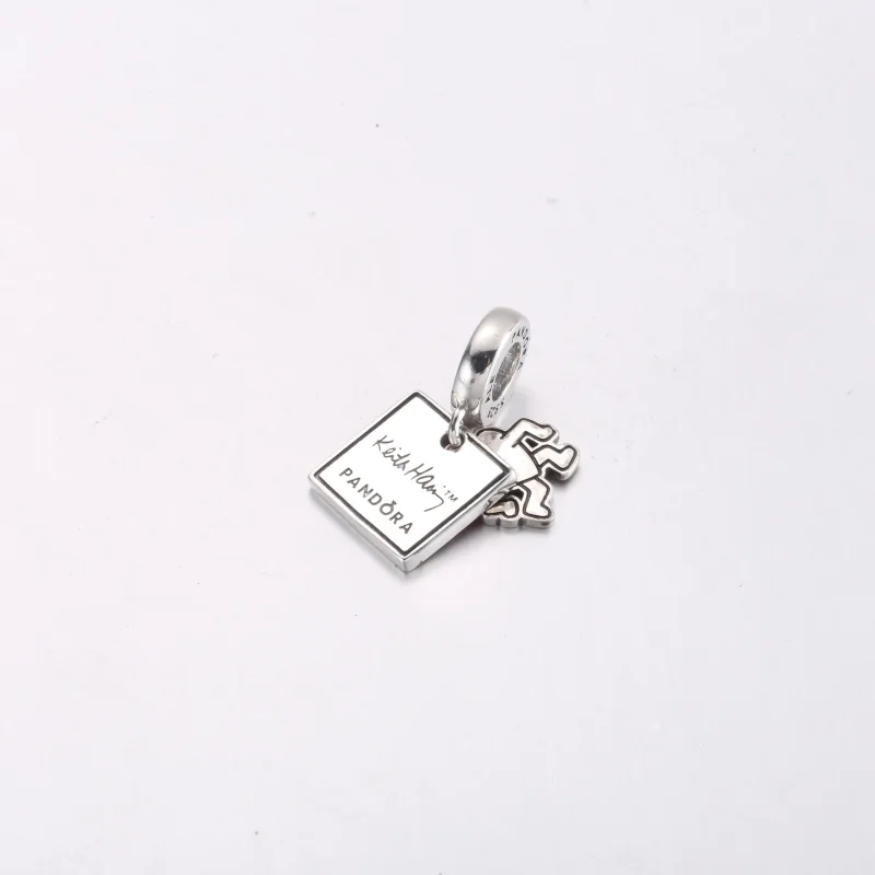 (imagine pentru) Breloc dublu cu inimă plimbătoare Keith Haring™ x Pandora - 792216C01 - Vizualizare 4