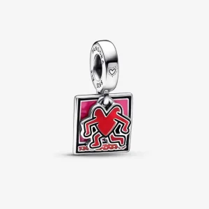 (imagine pentru) Breloc dublu cu inimă plimbătoare Keith Haring™ x Pandora - 792216C01
