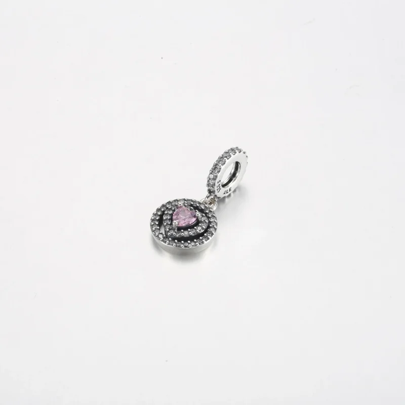 (imagine pentru) Charm cu inimă dublu halo spumante - 791476C01 - Vizualizare 2