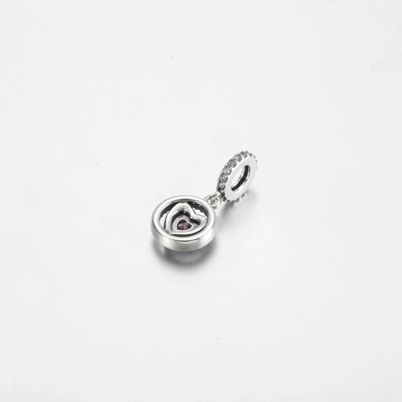 (imagine pentru) Charm cu inimă dublu halo spumante - 791476C01 - Vizualizare 3