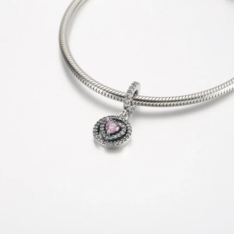 (imagine pentru) Charm cu inimă dublu halo spumante - 791476C01 - Vizualizare 4