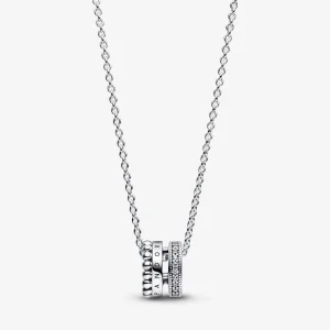 (imagine pentru) Pandantiv și colier Pandora Signature Logo Pavé și margele - 392311C01