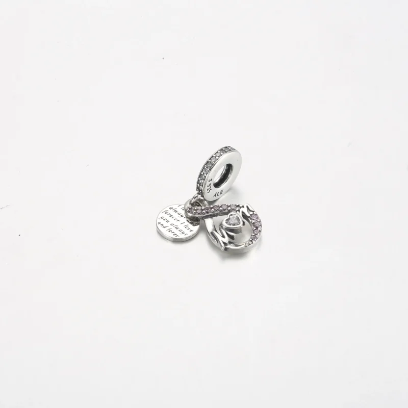 (imagine pentru) Talisman de tip pandantiv dublu infinit Mum tip pavé - 791468C01 - Vizualizare 2