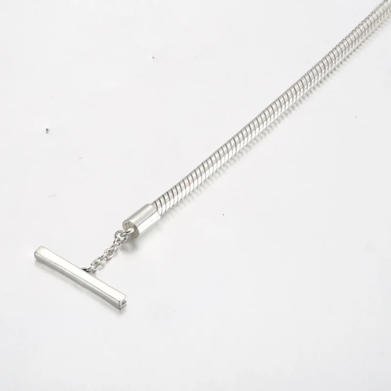 (imagine pentru) Brățară Pandora Signature cu lanț clasic cu bară în T cu logo în două nuanțe - 5 - Vizualizare 5